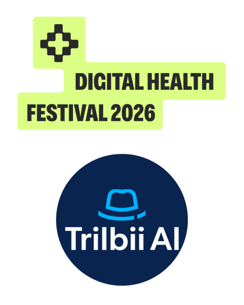 Promotional graphic for Trilbii AI at the Digital Health Festival 2026 in Melbourne