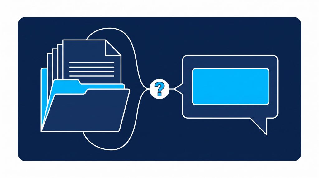 Illustration of practice manuals and SOPs turning into a clear answer the team can find